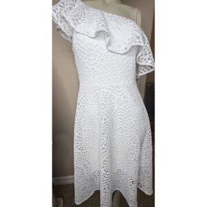 Lilly Pulitzer White One-Shoulder Eyelet Dress